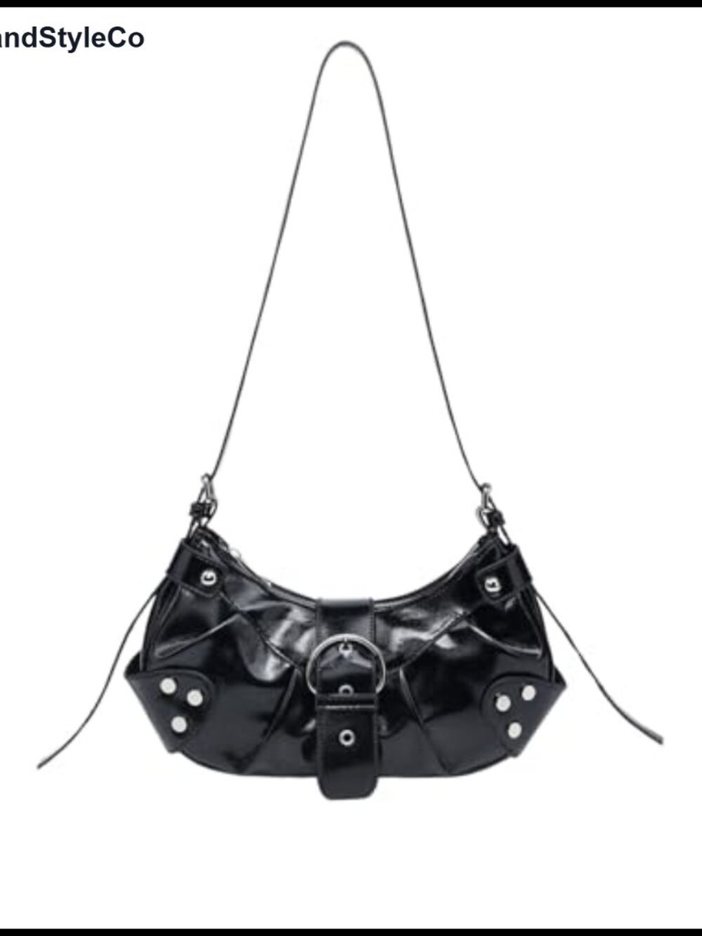 Pleated Metallic PU Leather Clutch Handbag Hobo Crossbody Bag